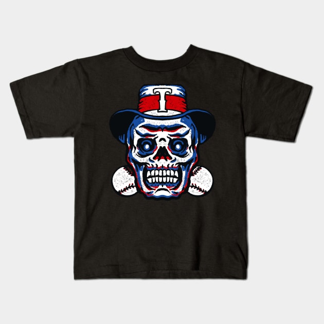Texas Rangers Kids T-Shirt by brainchaos
